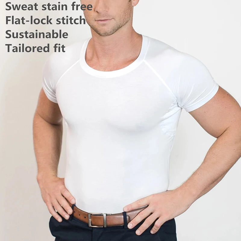 Sweat-Proof For Men - Sailor Collar - Slim, Fitted T-Shirt