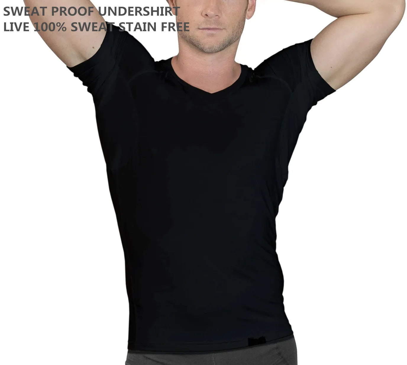Sweat-Proof For Men - Sailor Collar - Slim, Fitted T-Shirt