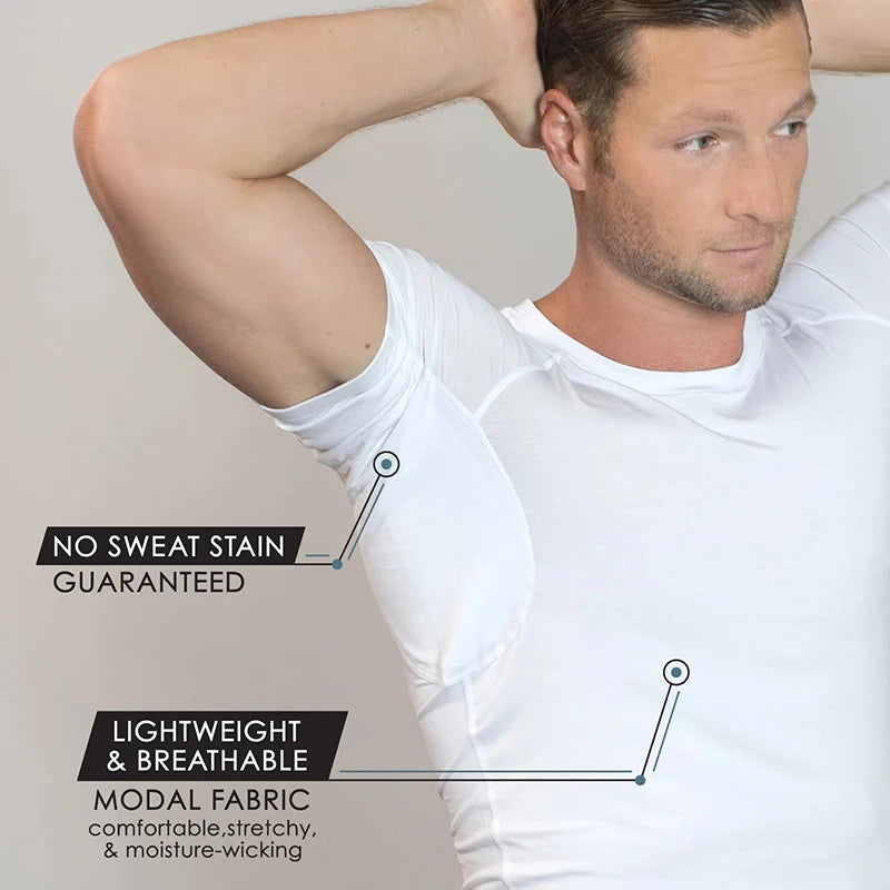 Sweat-Proof For Men - Sailor Collar - Slim, Fitted T-Shirt