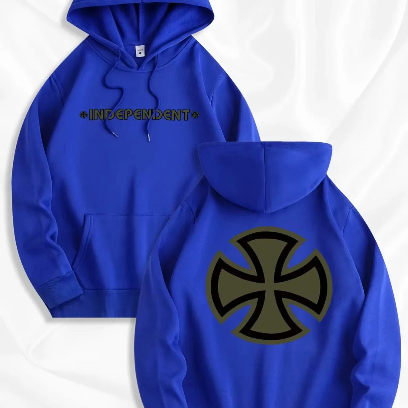 Men's new trendy hooded sweatshirt, casual daily drawstring hooded sports shirt with print, independent, front kangaroo pocket