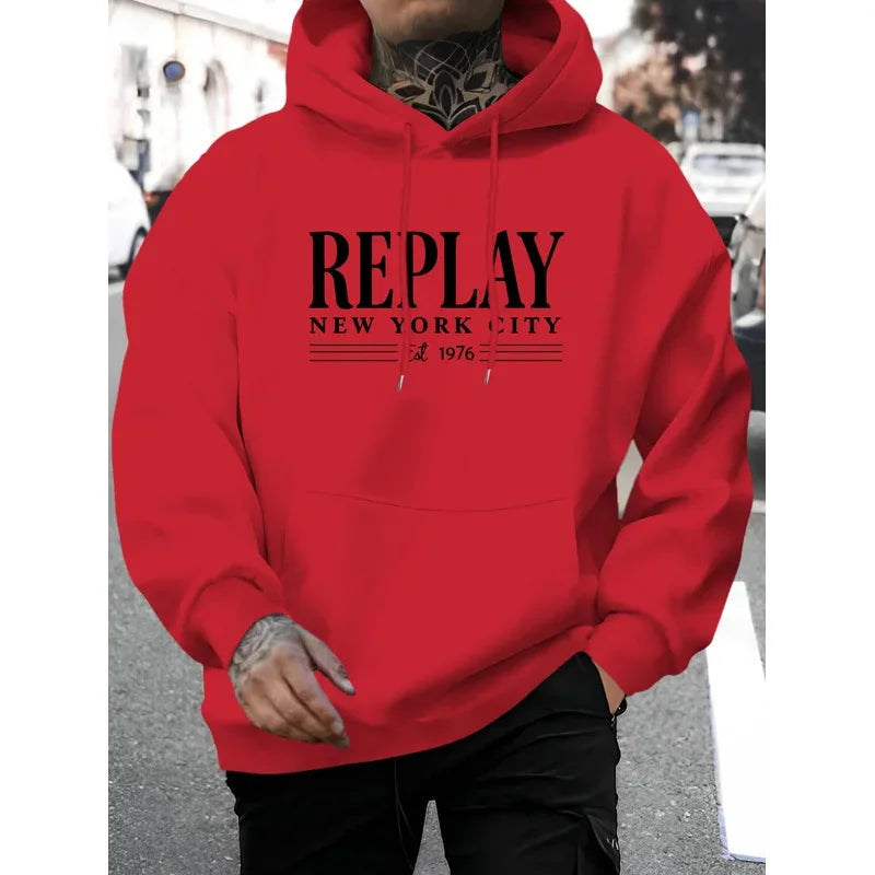 Men's letter-printed sweatshirt - an essential long-sleeved pullover for both daily and formal wear, a casual sweater for autumn