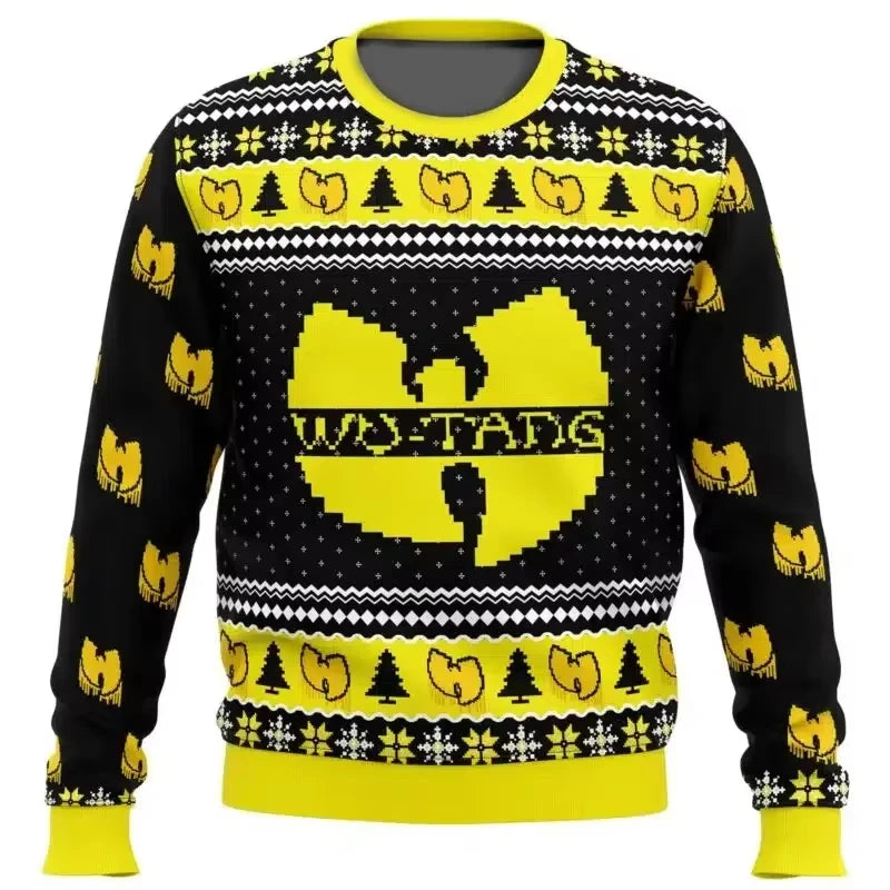 Yah It's Christmas Time Yo Wu Tang Clan Men's Ugly Christmas Sweatshirt Full Over Print Soft Comfy Stylish Loose-Fit Fall Winter