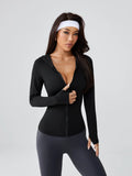Women's Slim-Fit Hooded Sweatshirt - 2025 New Spring & Autumn Style, Waist-Cinched Yoga Activewear with Elegant Vibe