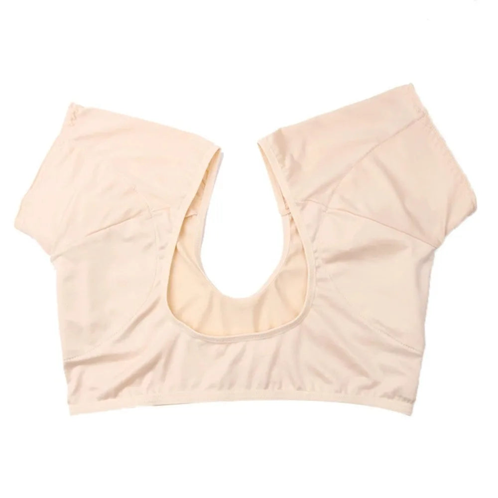 Summer Reusable Sweat T-Shirt Solid Color Silk Underarm Sweat Vest Washable Soft Sweats Proof Vest Women