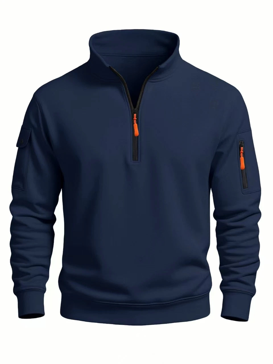 Men's sweatshirt 2025 autumn and winter new casual sports casual long sleeved high neck half zipper windproof top