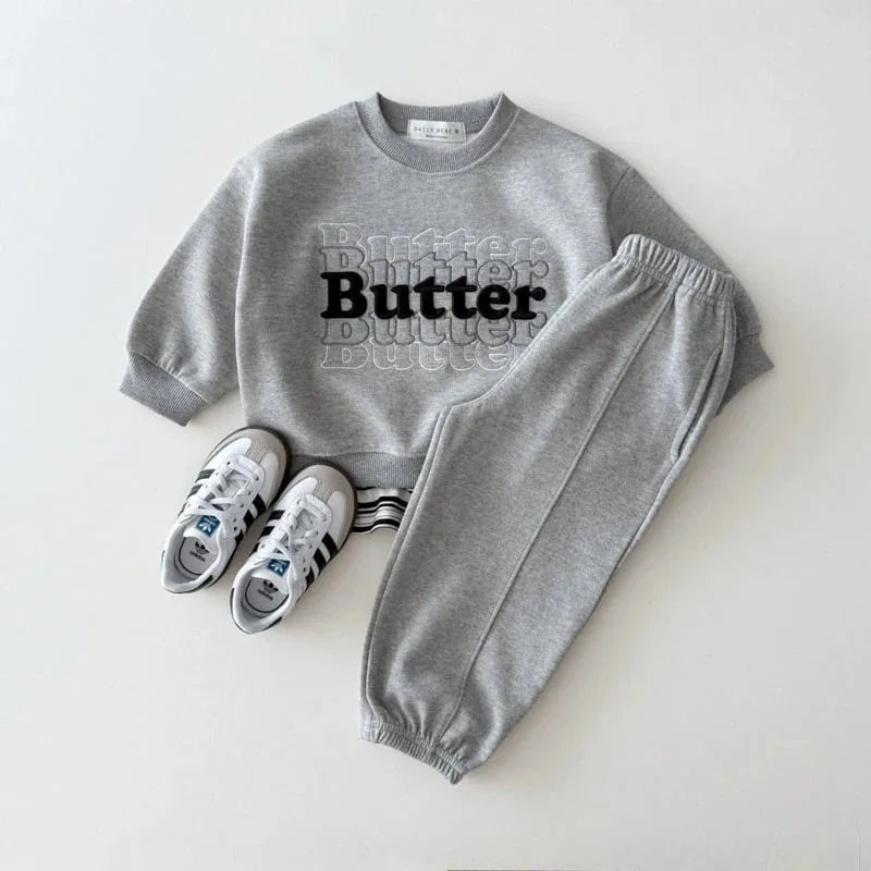 2025 Autumn New Children Sweatshirt Girls Letter Embroidery Pullover Tops Cotton Kids Boys Long Sleeve Casual Sweatshirt