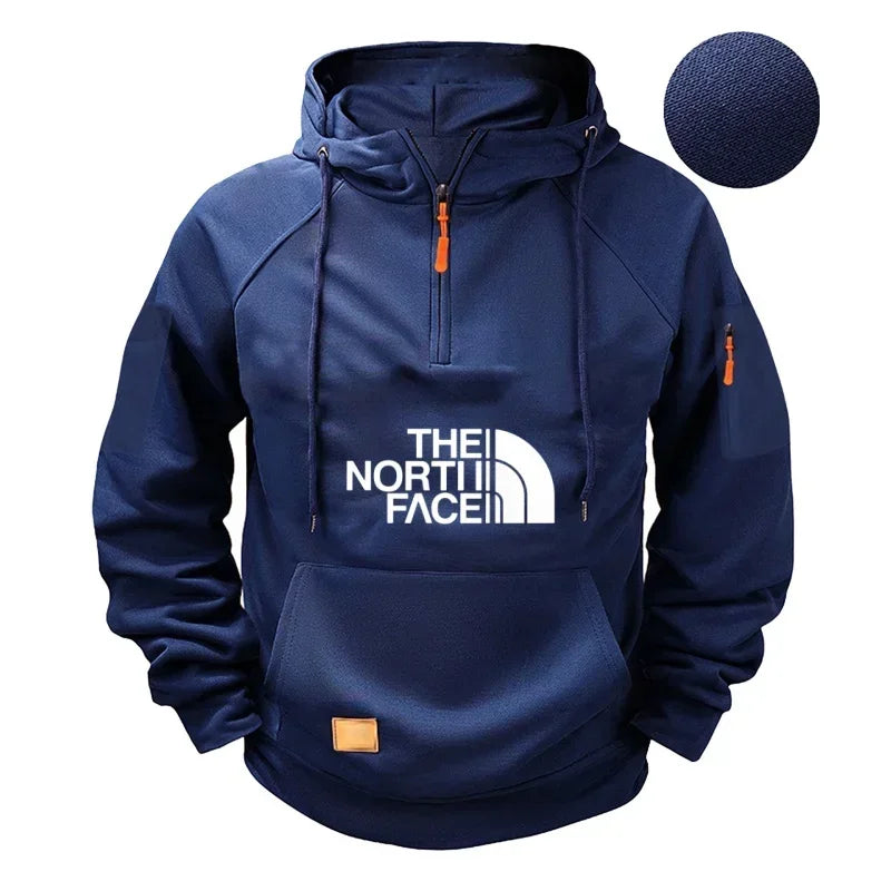 Men's casual sports long-sleeved hooded large-sized sweatshirt and fashionable fitness pullover for autumn and winter 2025