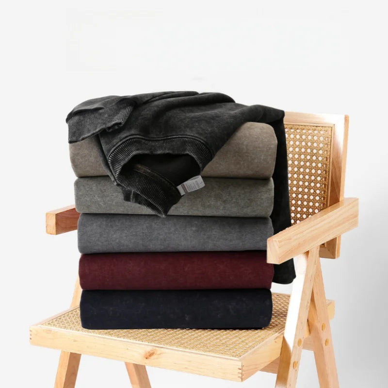 Washed Sweatshirt for Men Women Cotton Loose O-Neck Oversized Clothing Korean Y2k Tops Casual Vintage Long Sleeve Hoody 2026