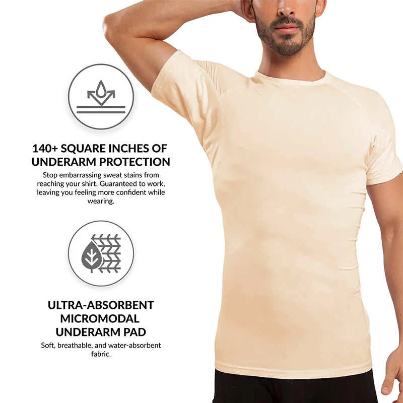 Sweat-Proof For Men - Sailor Collar - Slim, Fitted T-Shirt
