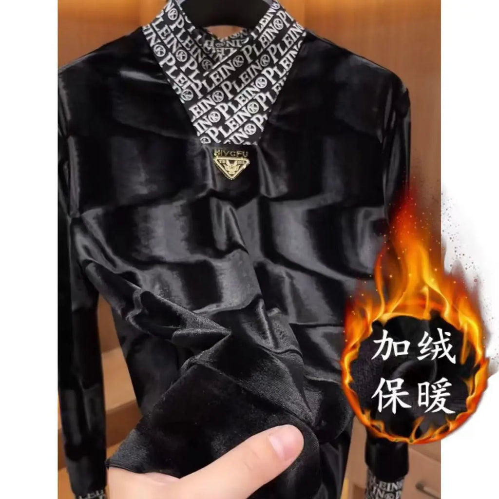 New Men's Autumn Winter Sweatshirt Designer Light Luxury Temperament Trendy Fashion Long-sleeved Top