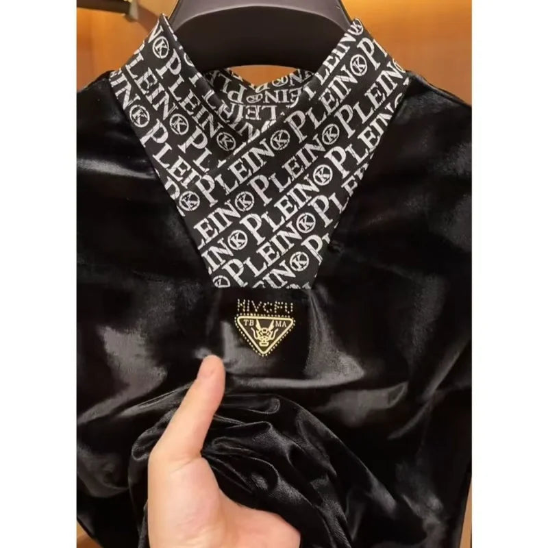 New Men's Autumn Winter Sweatshirt Designer Light Luxury Temperament Trendy Fashion Long-sleeved Top