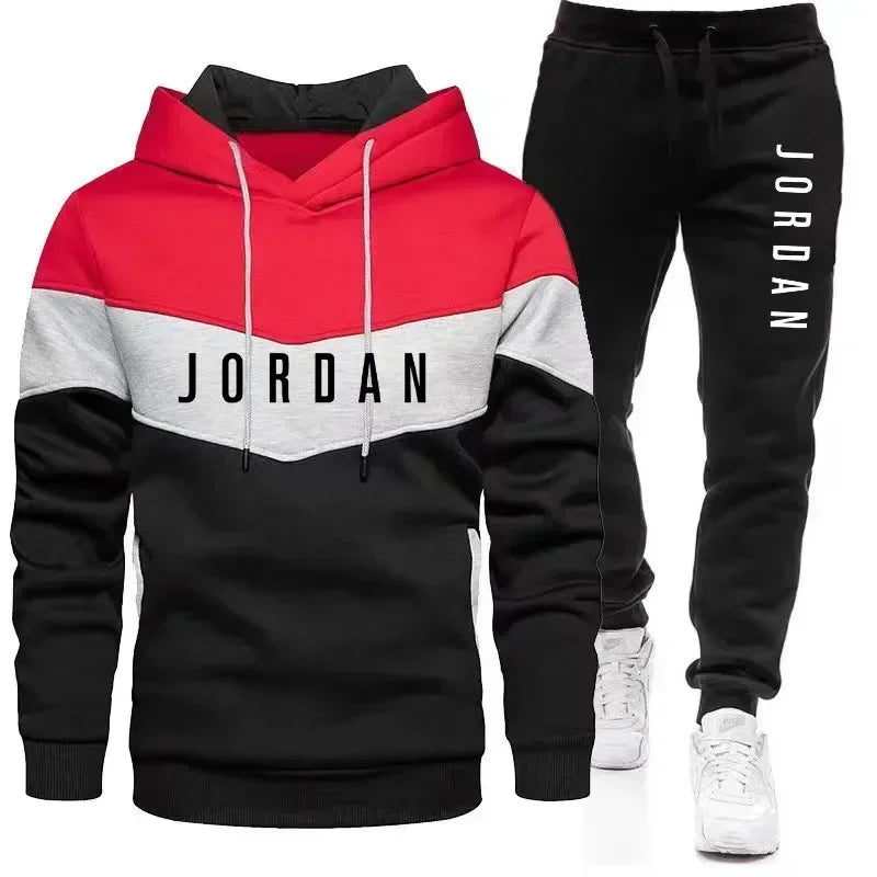 Men's Hooded Sweatshirt Set 2-Piece Tracksuit 2025 Autumn Winter Thermal Jogging Suit Long Sleeve Athletic Wear Gym Fitness Trai