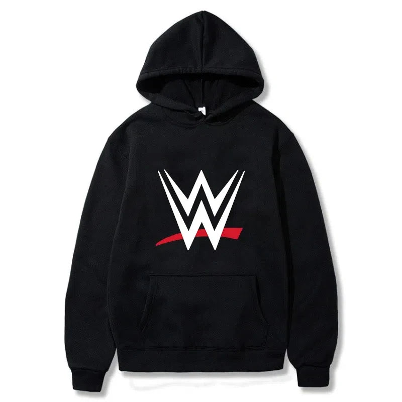 New loose hooded sweatshirt with WWE logo print, men's and women's fashionable sweaters, casual hooded sweatshirt, men's long sl