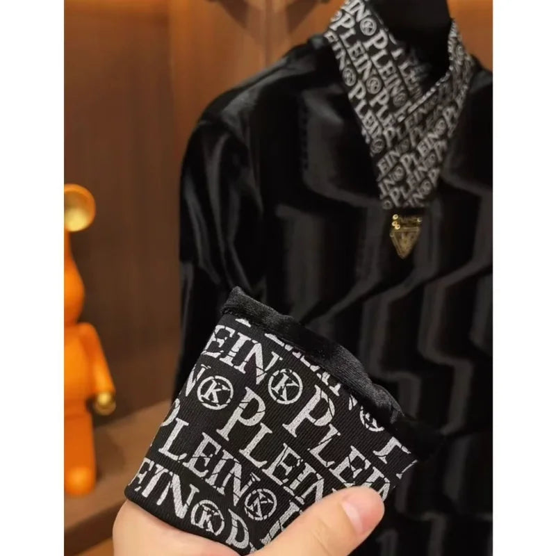 New Men's Autumn Winter Sweatshirt Designer Light Luxury Temperament Trendy Fashion Long-sleeved Top