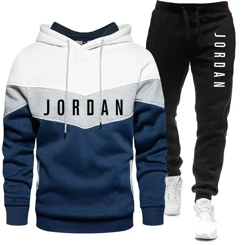 Men's Hooded Sweatshirt Set 2-Piece Tracksuit 2025 Autumn Winter Thermal Jogging Suit Long Sleeve Athletic Wear Gym Fitness Trai