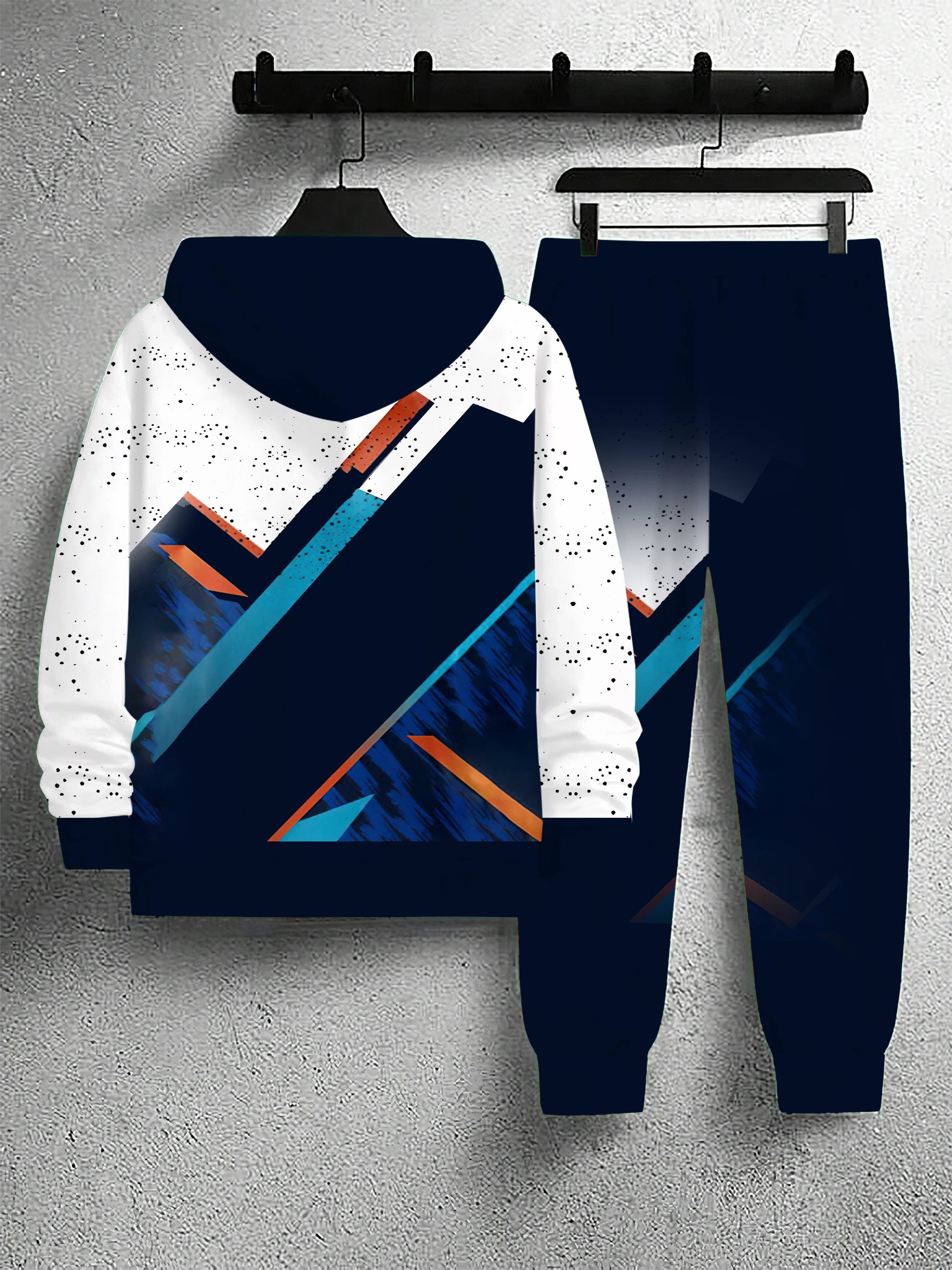 The new men's sweatshirt set for Spring and Autumn 2025 is comfortable soft casual and features 3D printed roller skating