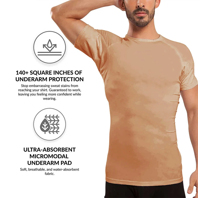 Sweat-Proof For Men - Sailor Collar - Slim, Fitted T-Shirt