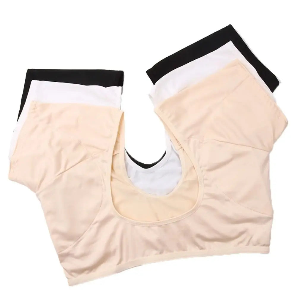 Summer Reusable Sweat T-Shirt Solid Color Silk Underarm Sweat Vest Washable Soft Sweats Proof Vest Women