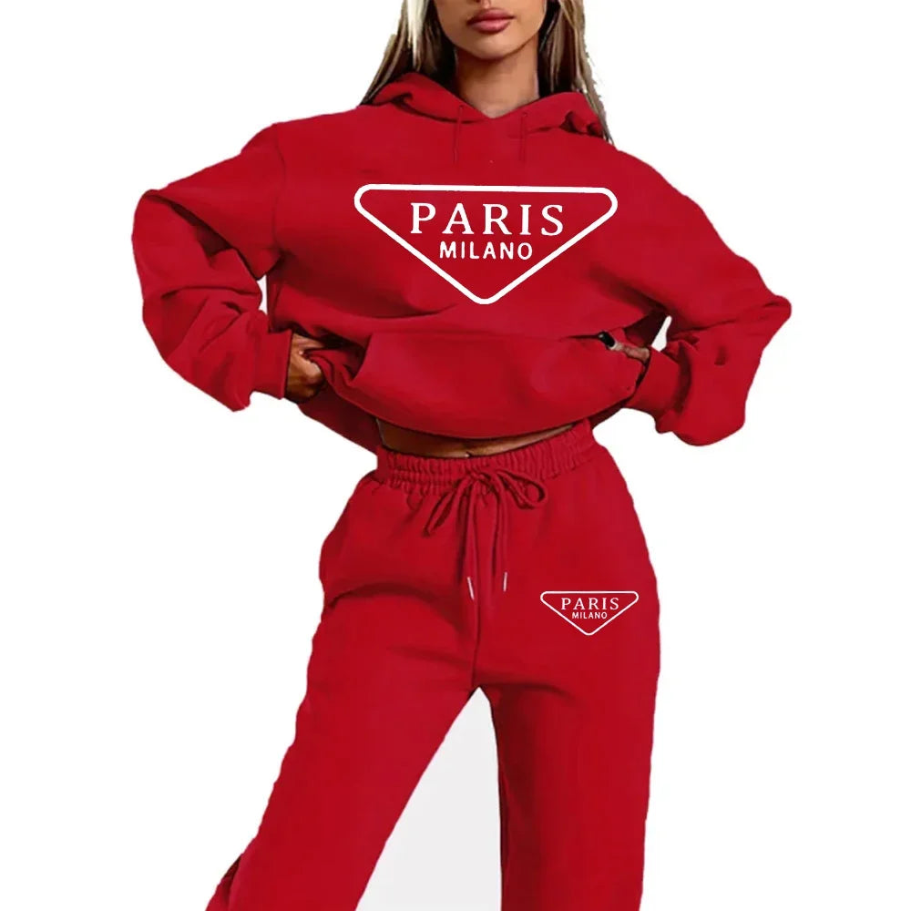 Men's and women's printed unisex hooded sweatshirts and jogging pants, casual sportswear, fashionable hooded sweatshirt sets