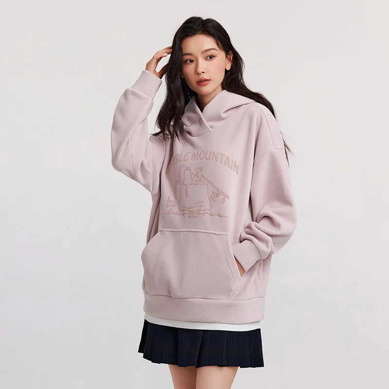 Semir Sweatshirt Women Mid-Length Patterned 2025 New Oversize Warm Versatile Soft Winter Hoodies For Woman