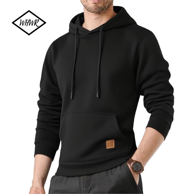Sweatshirt New Spring Autumn Streetwear Fashion Outwear Men's Solid Color Hooded Hoodies Casual Loose Fleece Coats Men Clothing