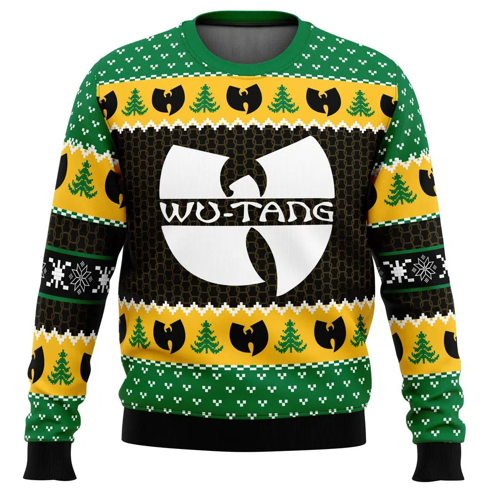 Yah It's Christmas Time Yo Wu Tang Clan Men's Ugly Christmas Sweatshirt Full Over Print Soft Comfy Stylish Loose-Fit Fall Winter