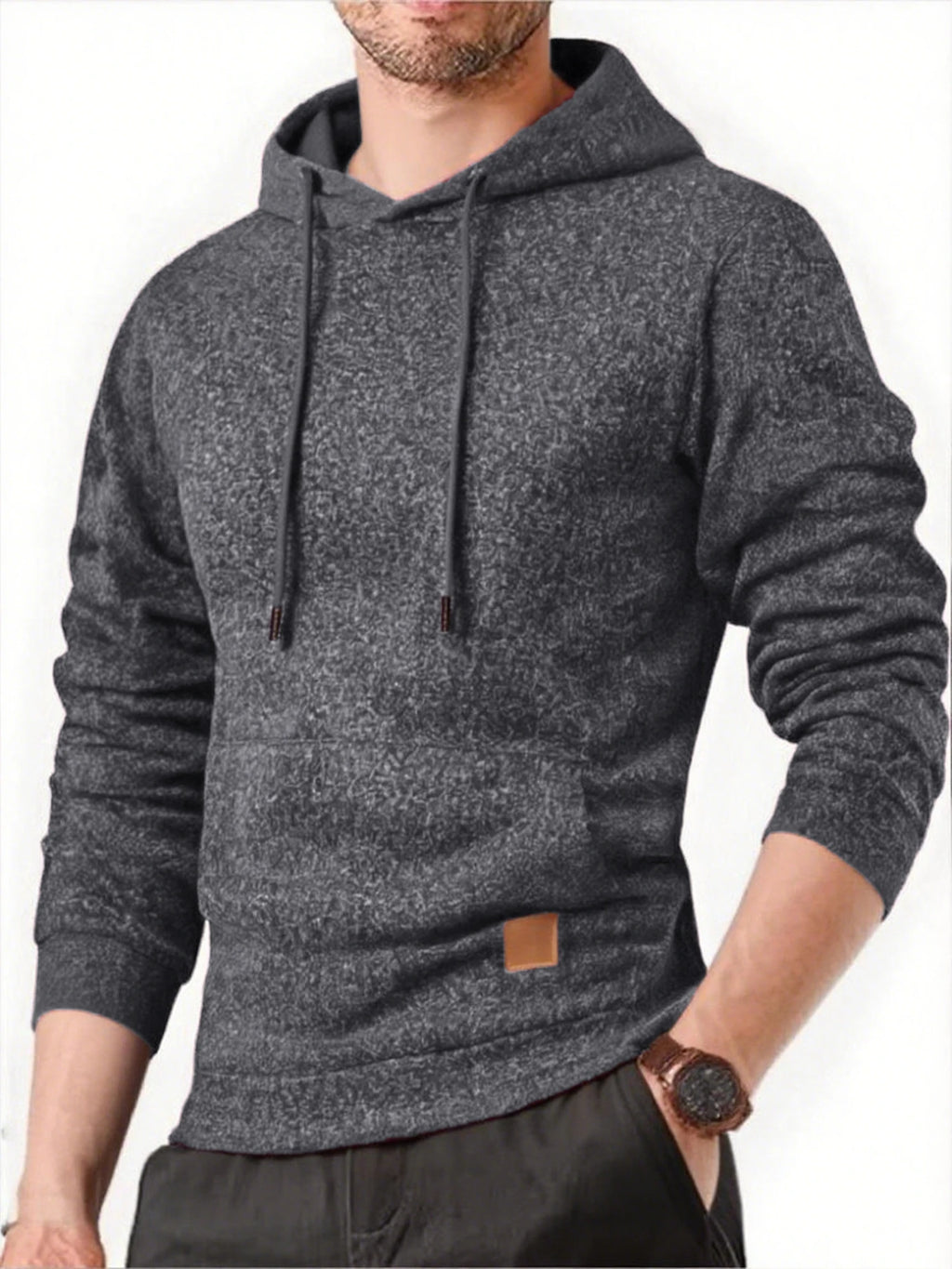 Sweatshirt New Spring Autumn Streetwear Fashion Outwear Men's Solid Color Hooded Hoodies Casual Loose Fleece Coats Men Clothing