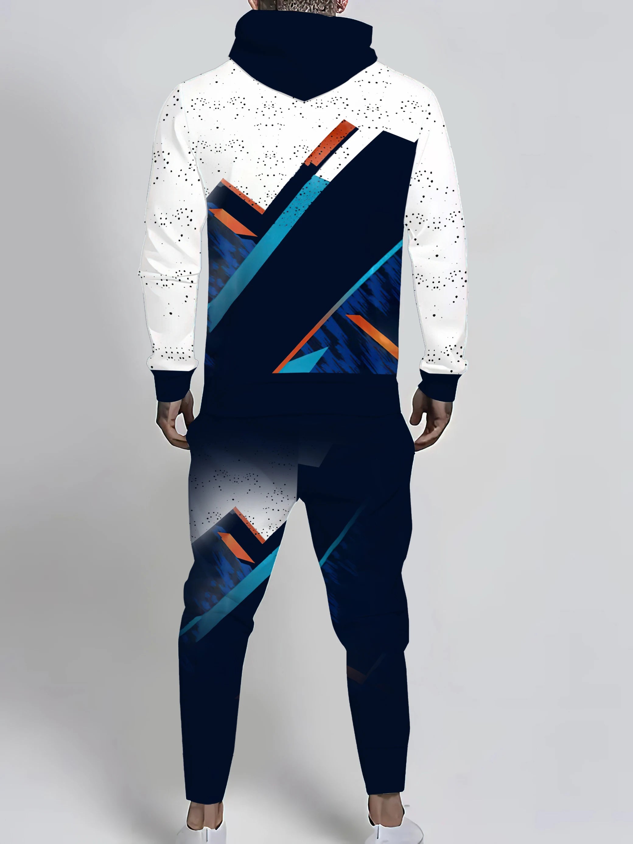 The new men's sweatshirt set for Spring and Autumn 2025 is comfortable soft casual and features 3D printed roller skating