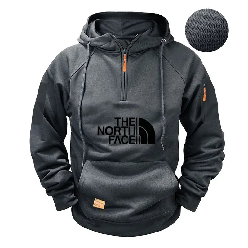 Men's casual sports long-sleeved hooded large-sized sweatshirt and fashionable fitness pullover for autumn and winter 2025