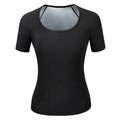 Sweat-resistant Sweat Short Sleeve Compression Fit Fat Burning Shapewear Top Versatile Elastic Women's Sweat Shirt