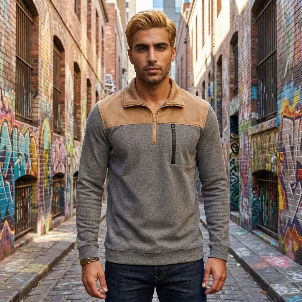 Spring Autumn Sweatshirt  Multi Size Casual Men's Fashion Top Comfortable Outdoor Wear Multi Color Short Zipper Clothes