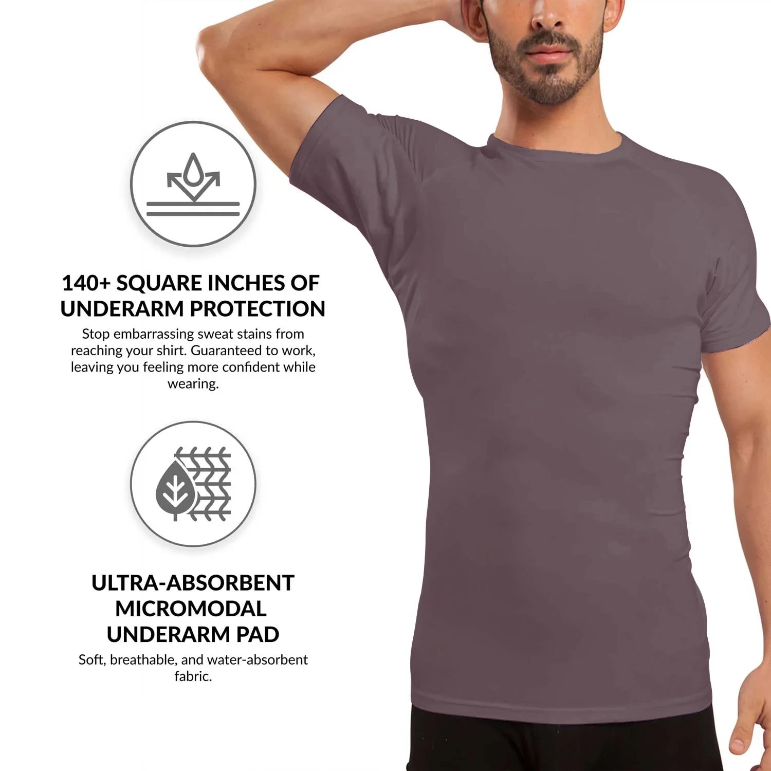 Sweat-Proof For Men - Sailor Collar - Slim, Fitted T-Shirt