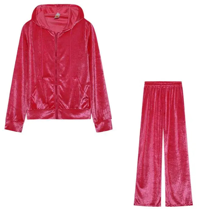 2025 Autumn Winter Women Sweatshirt Set Solid Color Casual Simple Hooded 2 Piece Set Fashion Gym Jogging Woman Pant Sets