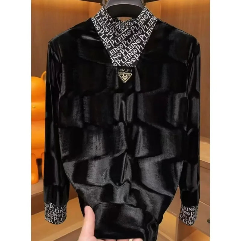 New Men's Autumn Winter Sweatshirt Designer Light Luxury Temperament Trendy Fashion Long-sleeved Top