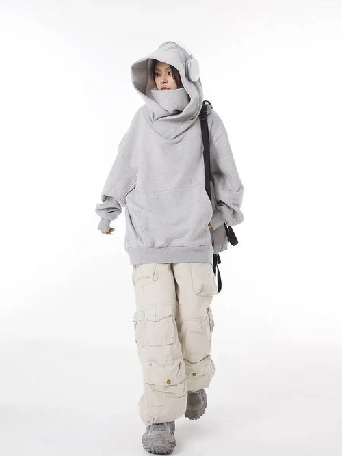 2025 Autumn Winter New Sweatshirt Jacket High Collar Hooded Sweatshirt for Women with a Sense of Design Loose Jacket